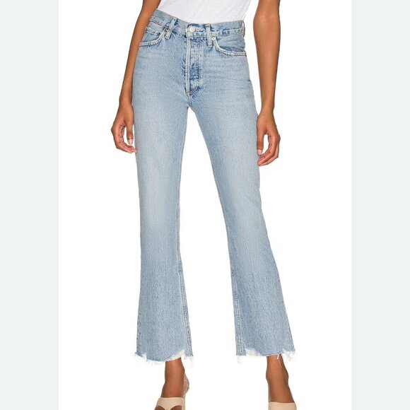 Agolde Mid Rise Relaxed Boot Cut Raw Hem Jeans - Curio - Size 29 - Picture 1 of 9
